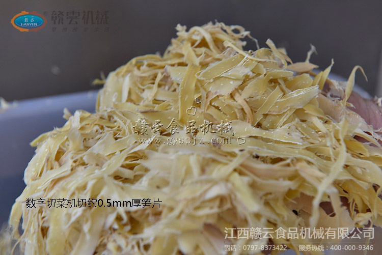 數(shù)字切菜機(jī)切0.5mm厚的筍絲片